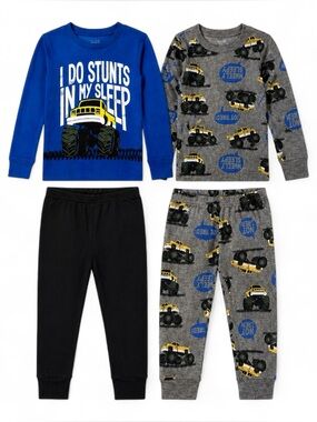 Carter’s 18M Boys Cotton Pajama Set Bundle Monster Truck Blue Gray